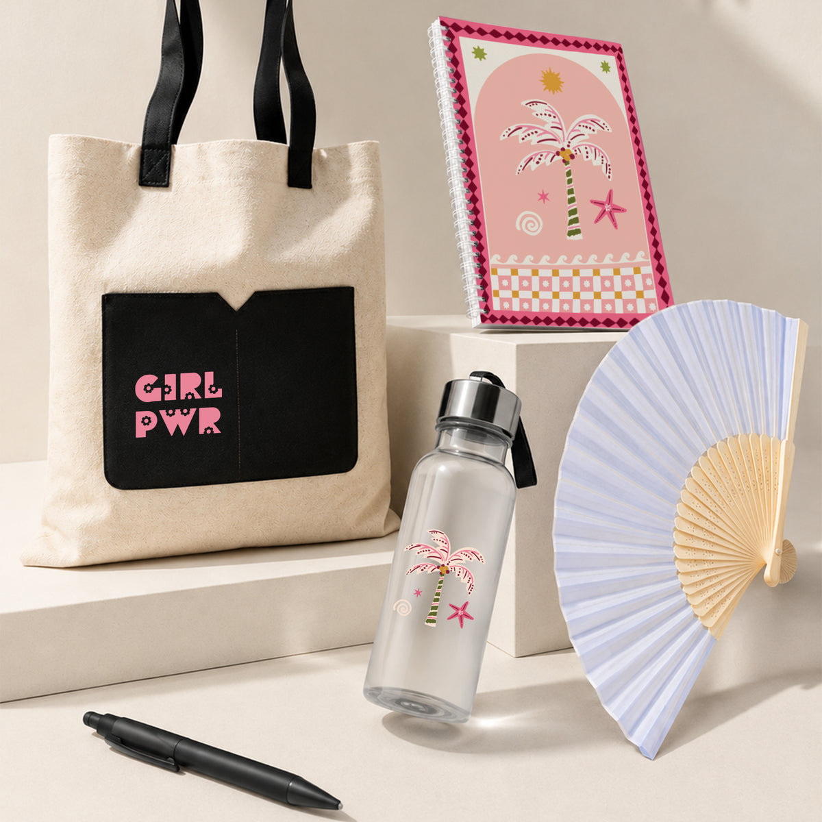 The Pink Oasis Tote Set